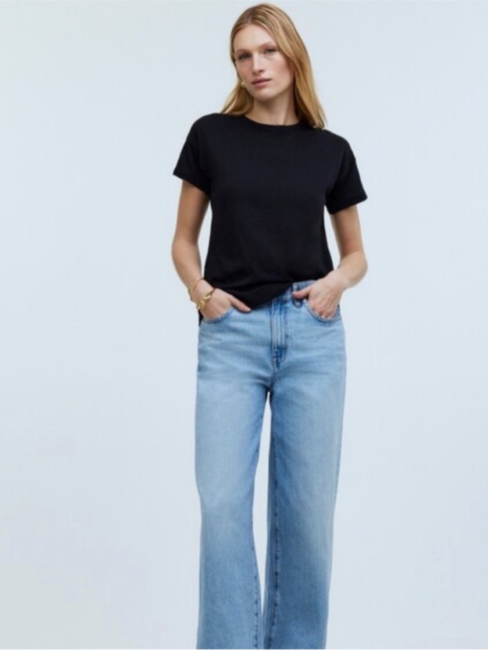 NWT Madewell dolman slub cotton t M black